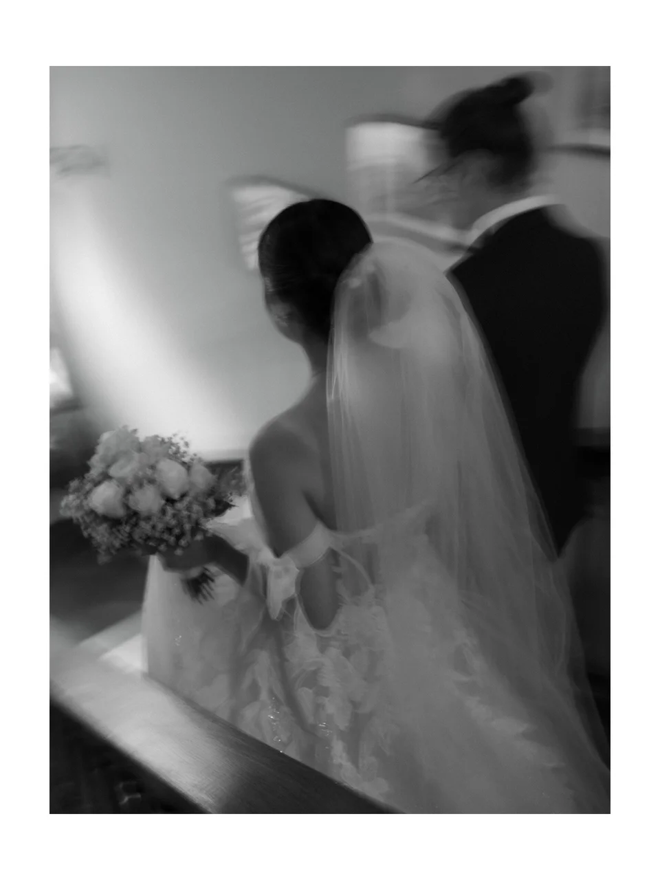 Hochzeitszeremonie, künstlerische Schwarzweiß-Aufnahme